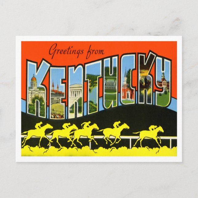 Kentucky Vintage Big Letters Postcard (Front)
