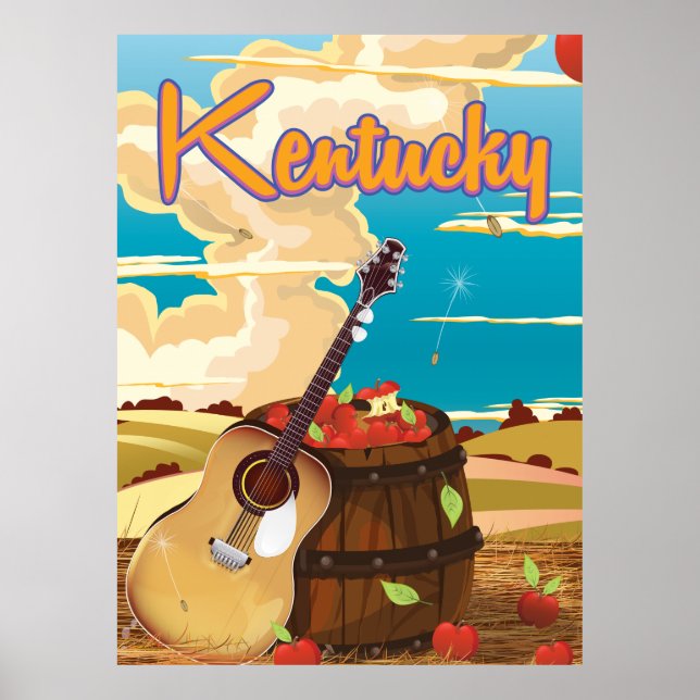 Kentucky vintage cartoon travel poster (Front)