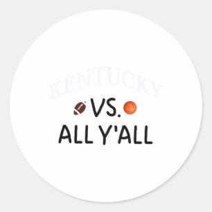 Kentucky Vs. All Y'all Footll Sketll  Classic Round Sticker