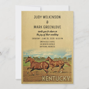 Kentucky Wedding Invitation Horses