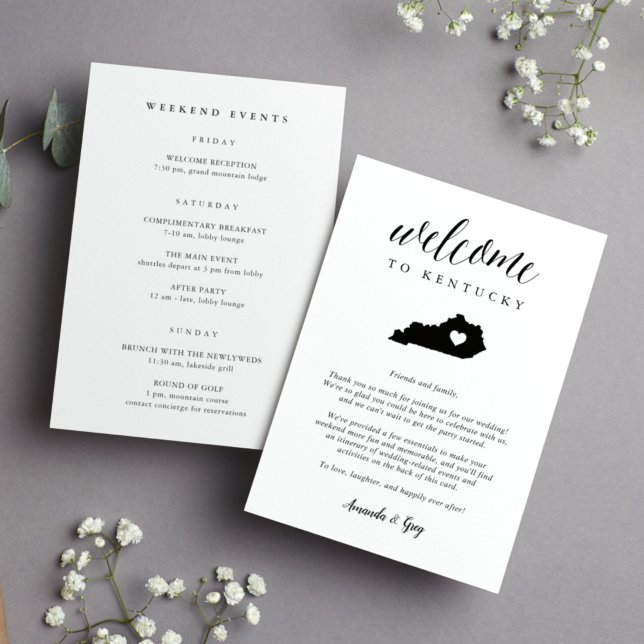 Kentucky Wedding Welcome Letter & Itinerary (Creator Uploaded)
