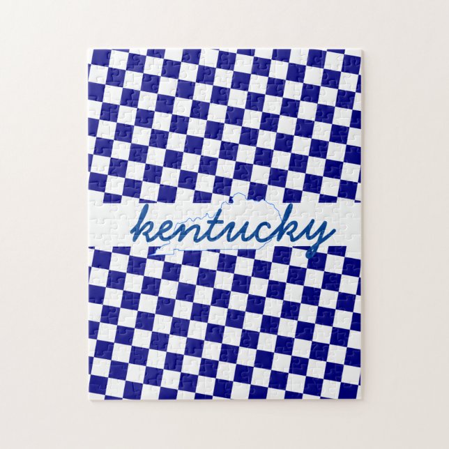 Kentucky Wildcat Fan Gift Challenging Blue Puzzle (Vertical)