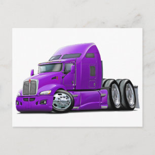 Kenworth 660 Purple Truck Postcard