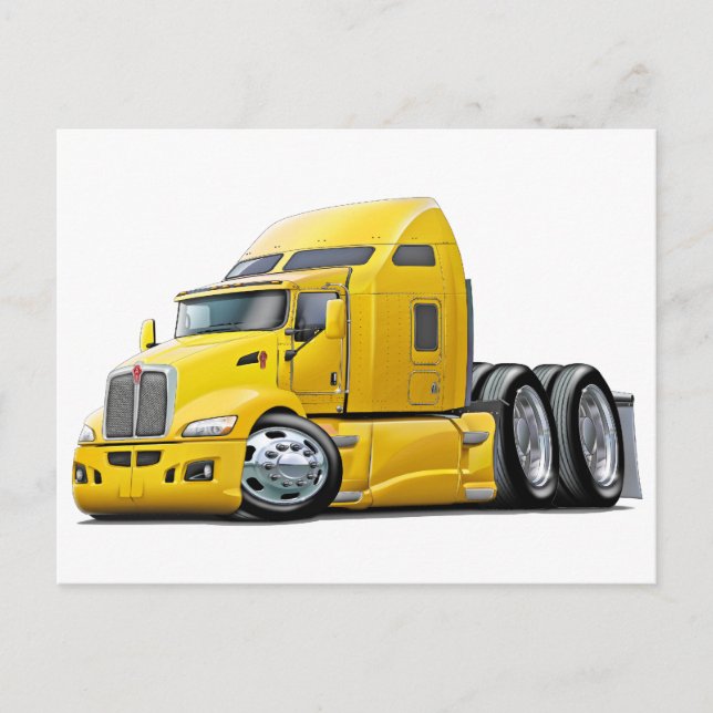 Kenworth 660 Yellow Truck Postcard (Front)