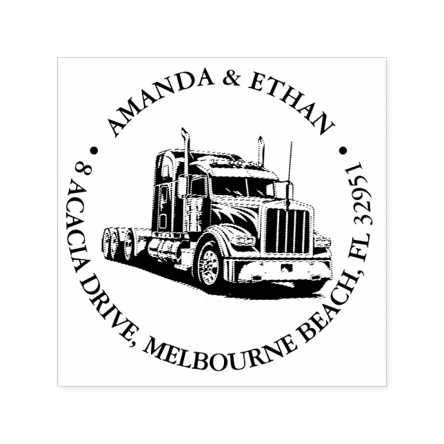 kenworth Semi Truck Theme Self-inking Stamp (Design)