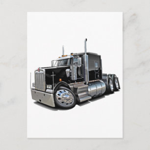 Kenworth w900 Black Truck Postcard