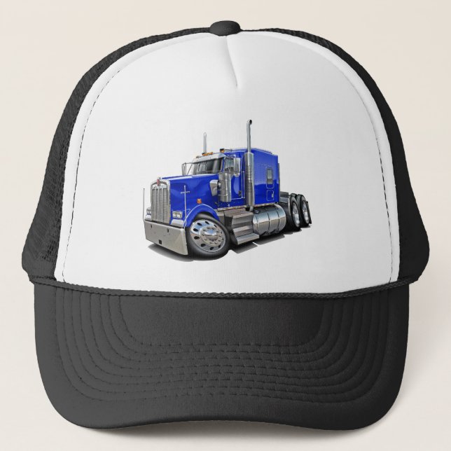 Kenworth w900 Blue Truck Trucker Hat (Front)