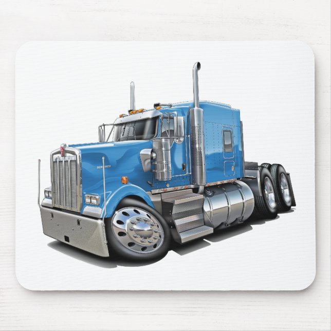Kenworth w900 Lt Blue Truck Mouse Pad (Front)