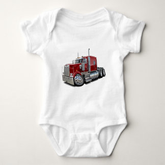 Kenworth w900 Maroon Truck Baby Bodysuit