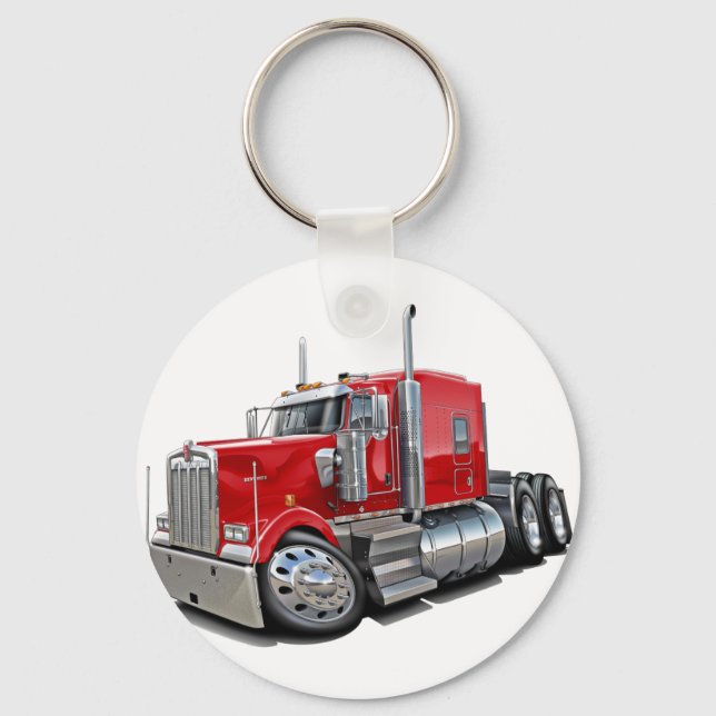 Kenworth w900 Red Truck Key Ring (Front)