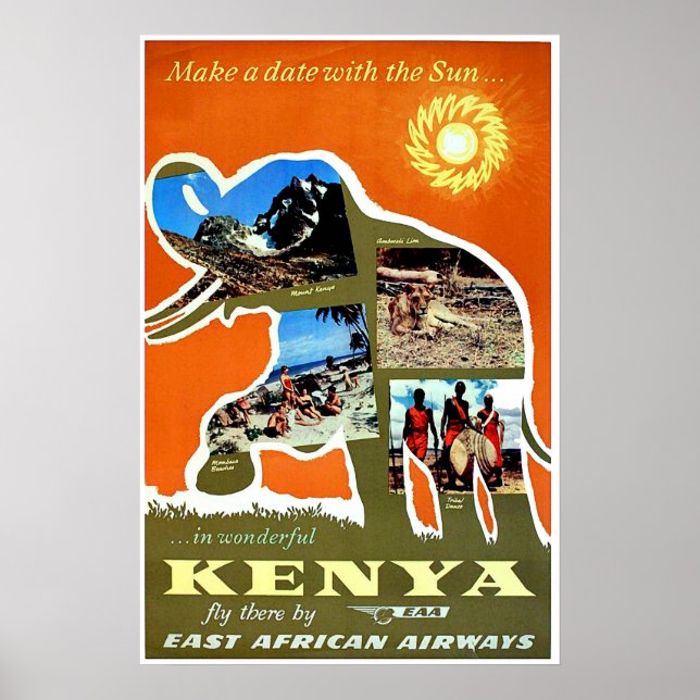 Kenya, Africa, make a date with a sun, travel Poster (Front)