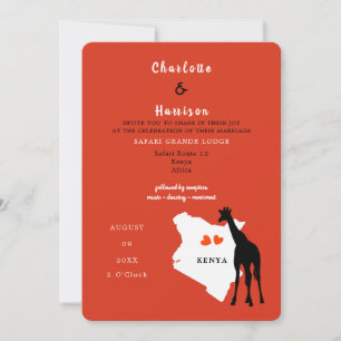 Kenya Africa Wedding Destination Invitation