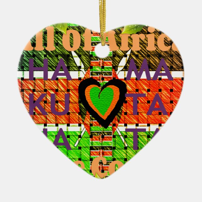Kenya: All of Africa in One Country - Woven Flag  Ceramic Tree Decoration (Front)