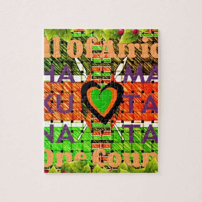 Kenya: All of Africa in One Country - Woven Flag  Jigsaw Puzzle (Vertical)