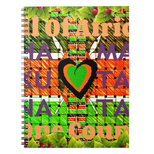 Kenya: All of Africa in One Country - Woven Flag  Notebook (Front)