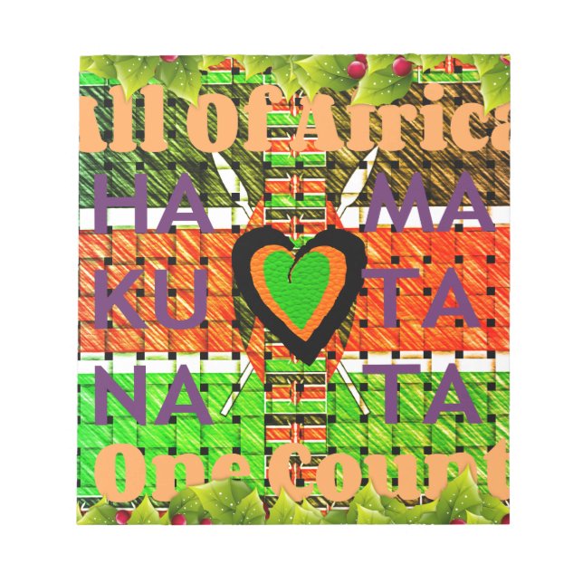 Kenya: All of Africa in One Country - Woven Flag  Notepad (Front)