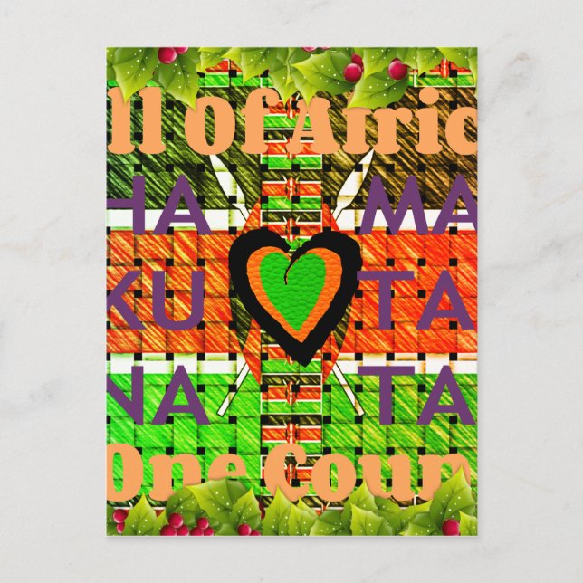 Kenya: All of Africa in One Country - Woven Flag  Postcard (Front)