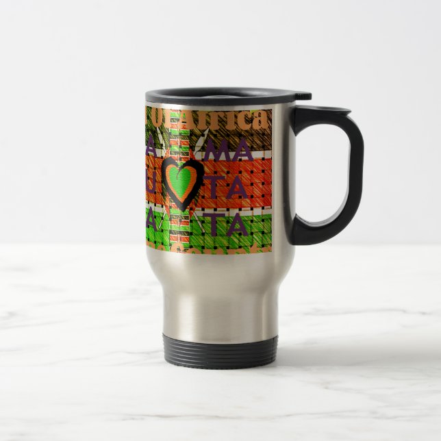 Kenya: All of Africa in One Country - Woven Flag  Travel Mug (Right)