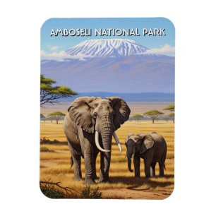 Kenya Amboseli National Park Elephants Magnet