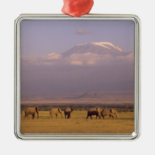 Kenya: Amboseli National Park, Elephants Metal Tree Decoration
