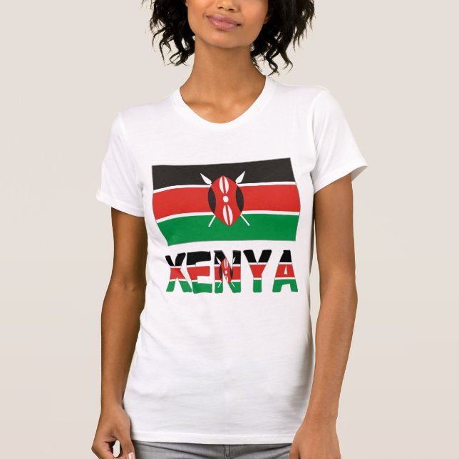 Kenya and Kenyan Flag T-Shirt (Front)