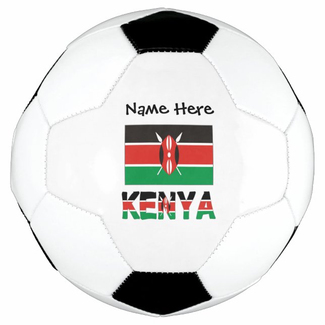 Kenya and Kenyan Flag Tiled with Your Name Soccer  Soccer Ball (Front)