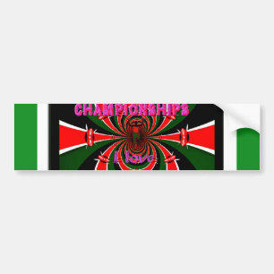 Kenya Athletics World Championships: Swirling Flag Bumper Sticker