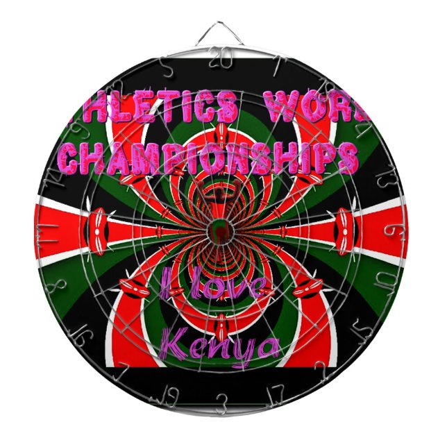 Kenya Athletics World Championships: Swirling Flag Dartboard (Front)