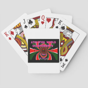 Kenya Athletics World Championships: Swirling Flag Playing Cards