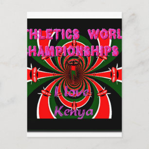 Kenya Athletics World Championships: Swirling Flag Postcard