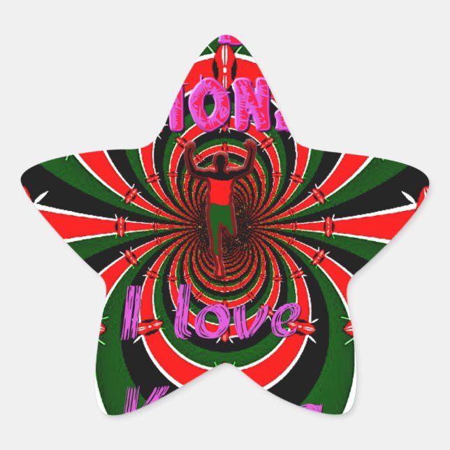 Kenya Athletics World Championships: Swirling Flag Star Sticker (Front)