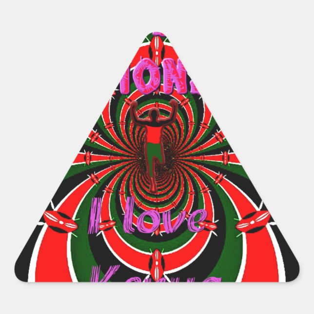 Kenya Athletics World Championships: Swirling Flag Triangle Sticker (Front)