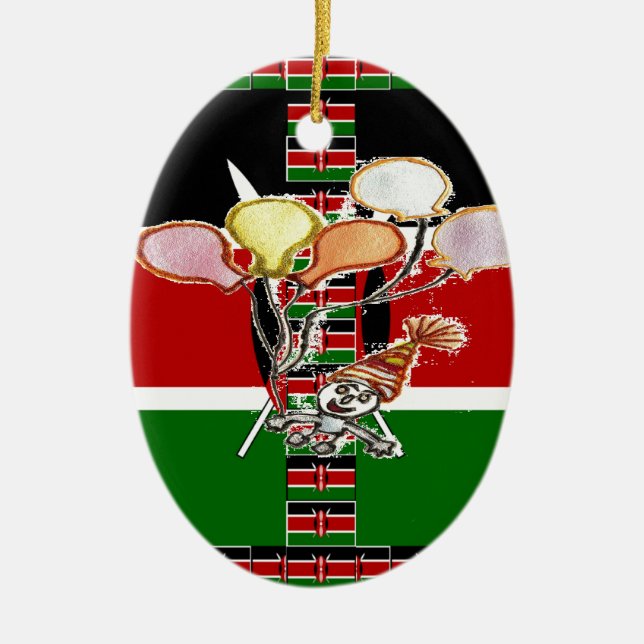 Kenya Birthday Ceramic Ornament (Front)