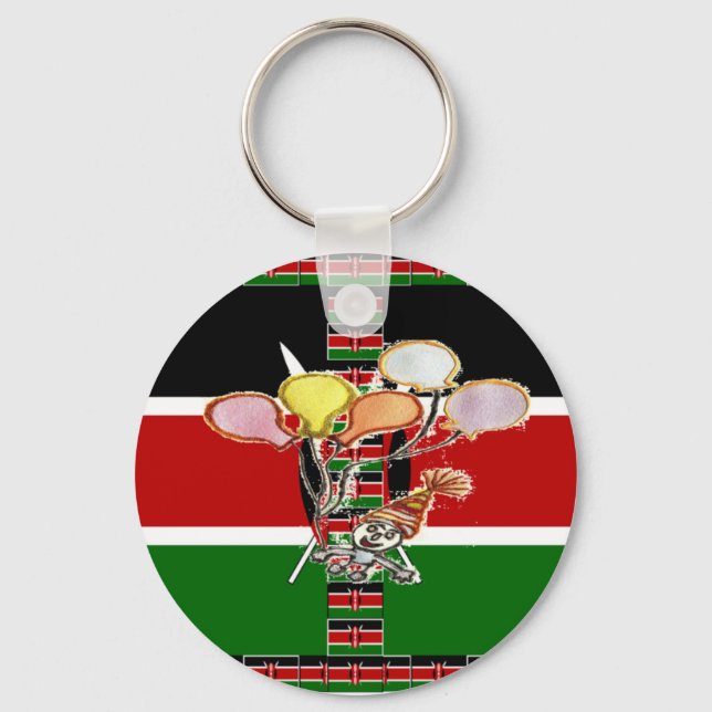Kenya Birthday Key Ring (Front)