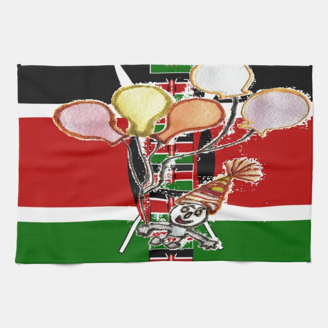 Kenya Birthday Tea Towel (Horizontal)