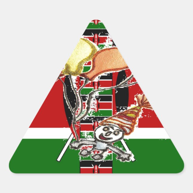 Kenya Birthday Triangle Sticker (Front)
