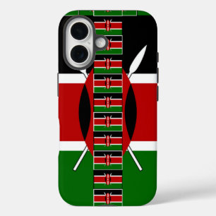 Kenya Black red green iPhone 16 Case