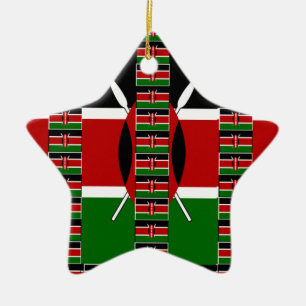Kenya Black red green Ceramic Ornament