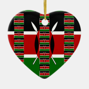 Kenya Black red green Ceramic Ornament