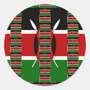 Kenya Black red green Classic Round Sticker