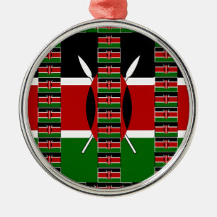 Kenya Black red green Metal Tree Decoration