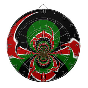 Kenya Black red green national flag colours design Dartboard