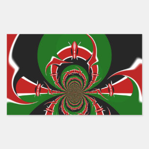 Kenya Black red green national flag colours design Rectangular Sticker