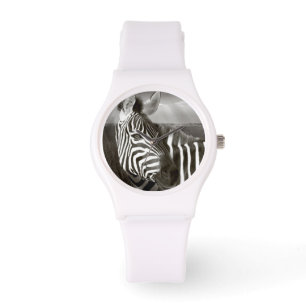 Kenya. Black & white of zebra and plain. Watch