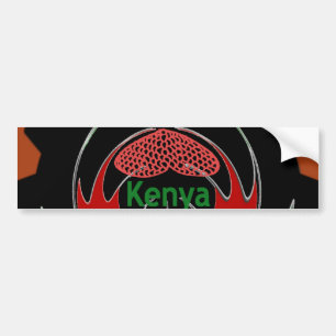 Kenya Butterfly Flag Art – Hakuna Matata Patriotic Bumper Sticker