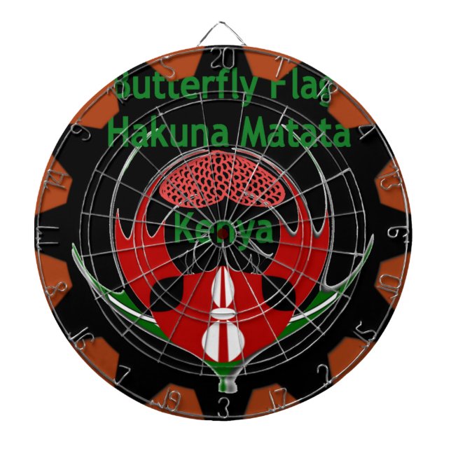 Kenya Butterfly Flag Art – Hakuna Matata Patriotic Dartboard (Front)