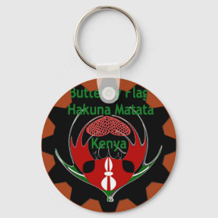 Kenya Butterfly Flag Art – Hakuna Matata Patriotic Key Ring