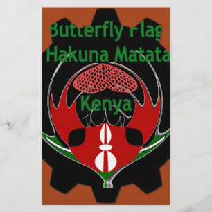 Kenya Butterfly Flag Art – Hakuna Matata Patriotic Stationery