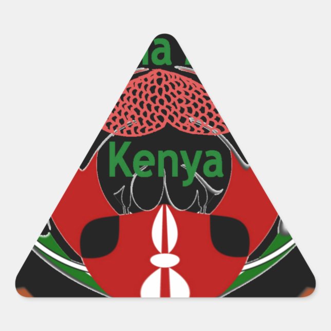 Kenya Butterfly Flag Art – Hakuna Matata Patriotic Triangle Sticker (Front)