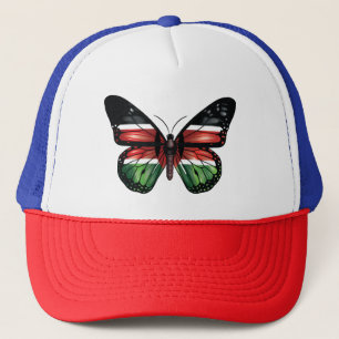 Kenya butterfly monarch flag trucker hat